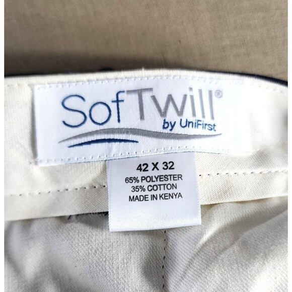 Unifirst Soft Twill Cotton/Polyester Men's Blue Slacks - Chino Dress/Casual Pant - Picture 3 of 12